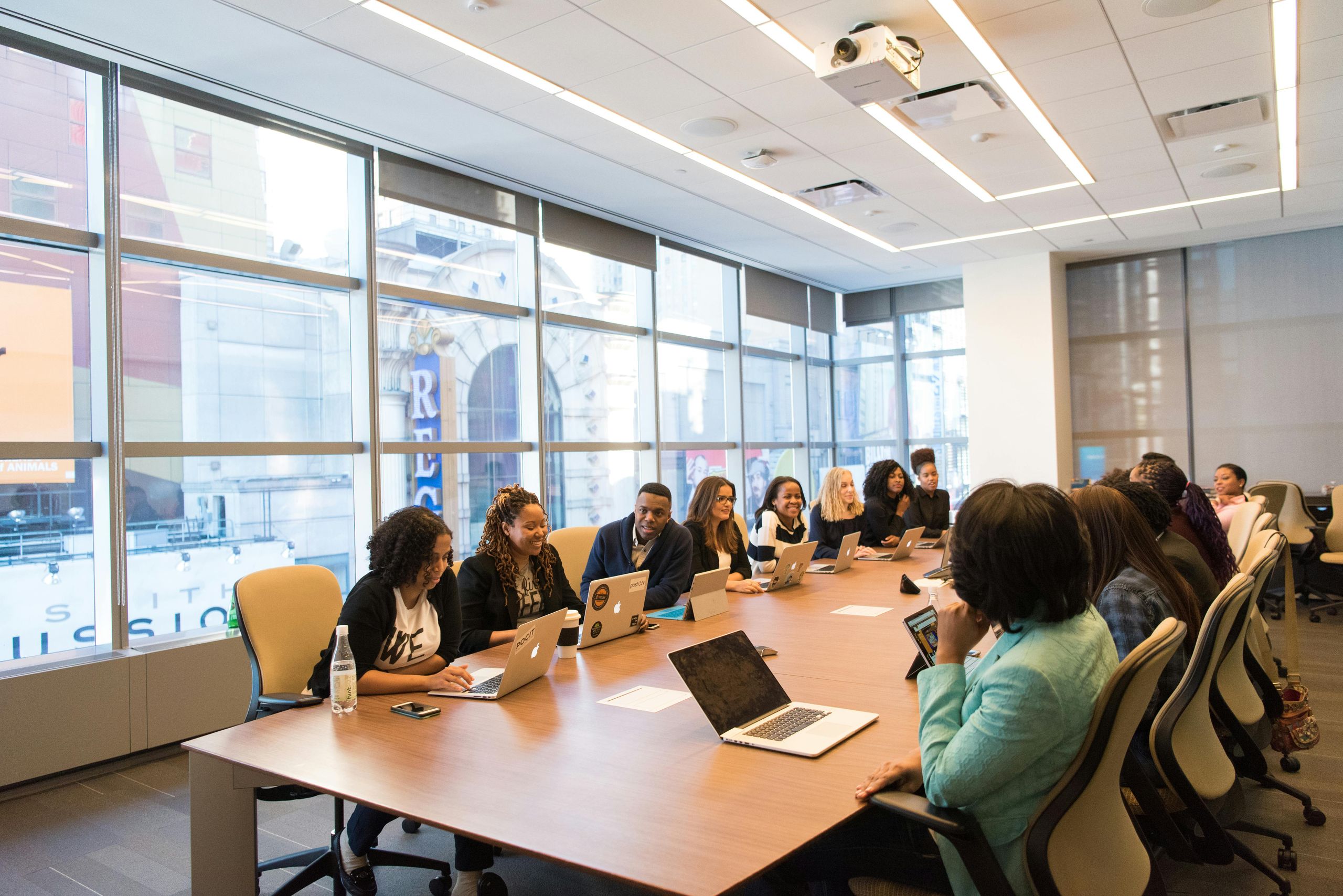 Professionals in a strategy discussion