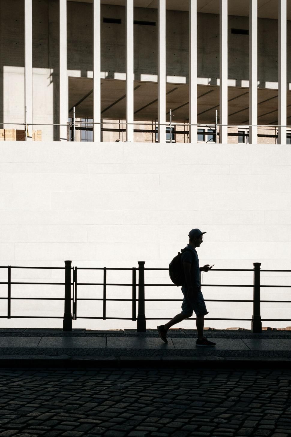 Professional walking forward through a transition